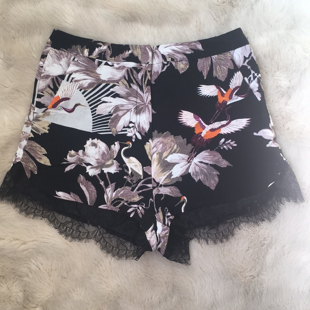 Topshop Floral Lace Shorts
